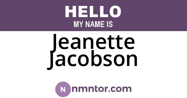 Jeanette Jacobson
