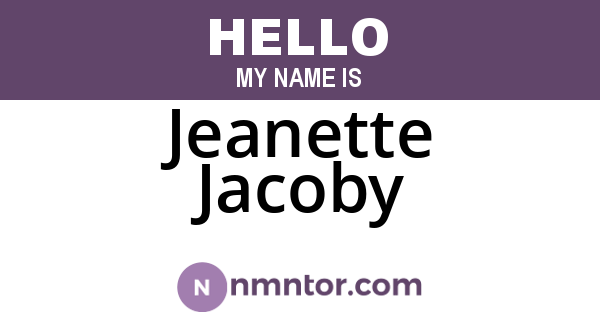 Jeanette Jacoby