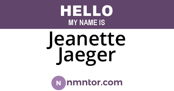 Jeanette Jaeger
