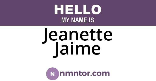Jeanette Jaime