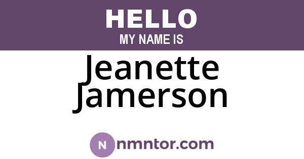 Jeanette Jamerson
