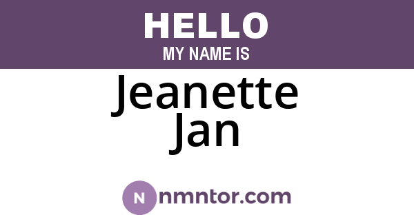 Jeanette Jan