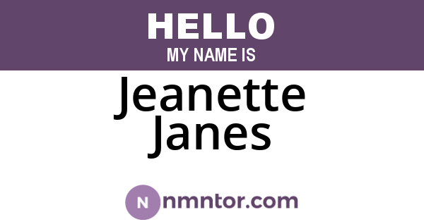 Jeanette Janes