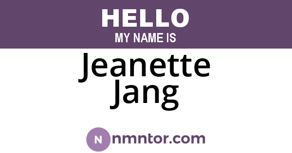 Jeanette Jang