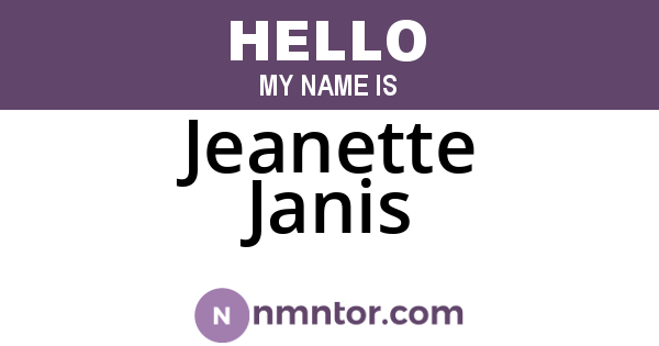 Jeanette Janis