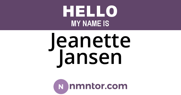 Jeanette Jansen