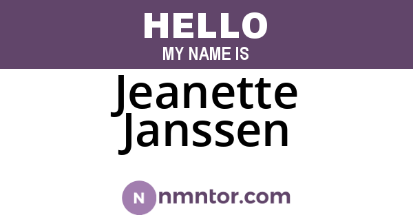 Jeanette Janssen