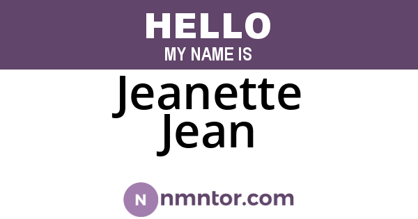 Jeanette Jean