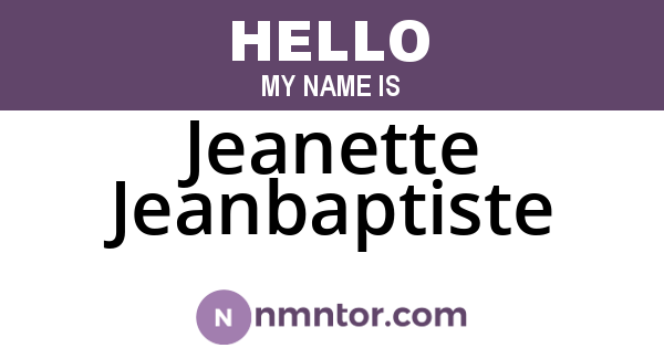 Jeanette Jeanbaptiste