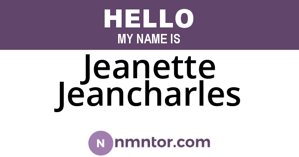 Jeanette Jeancharles