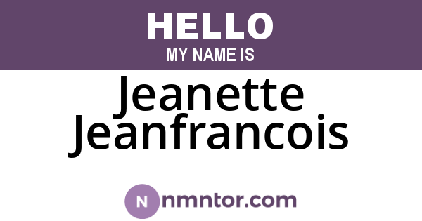 Jeanette Jeanfrancois