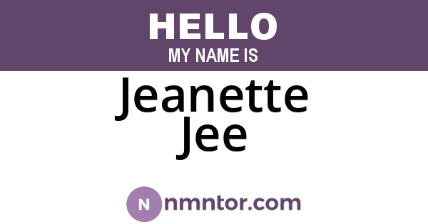 Jeanette Jee