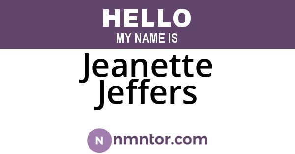 Jeanette Jeffers