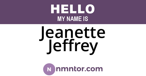 Jeanette Jeffrey