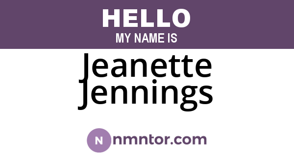 Jeanette Jennings