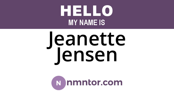 Jeanette Jensen
