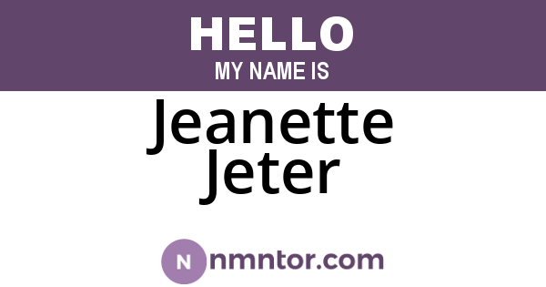 Jeanette Jeter