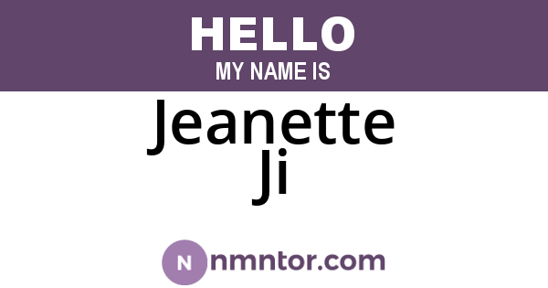 Jeanette Ji