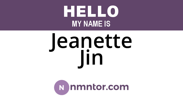 Jeanette Jin