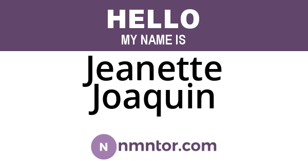 Jeanette Joaquin