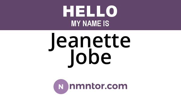 Jeanette Jobe