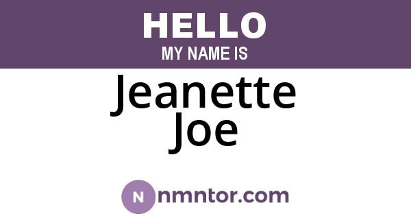 Jeanette Joe