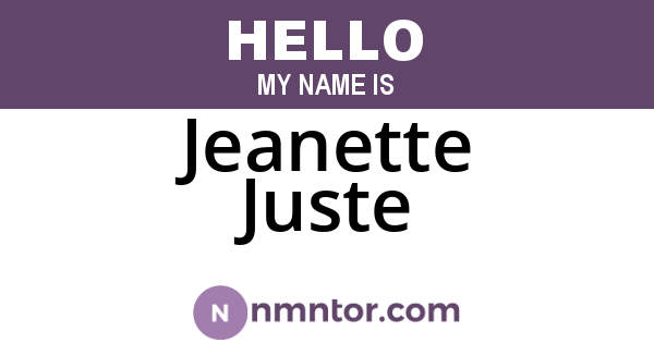 Jeanette Juste