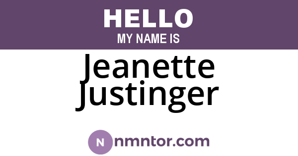 Jeanette Justinger