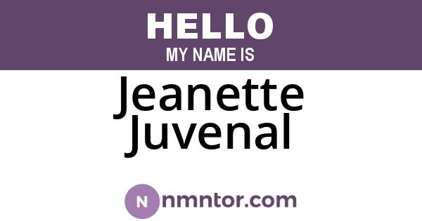 Jeanette Juvenal