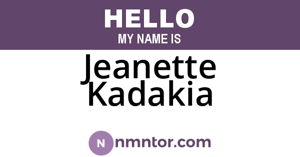 Jeanette Kadakia