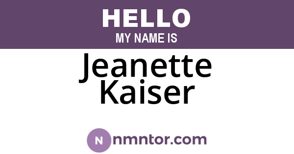 Jeanette Kaiser