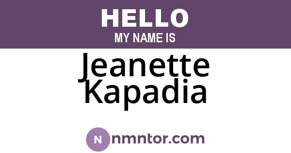 Jeanette Kapadia