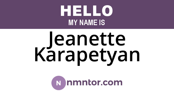 Jeanette Karapetyan
