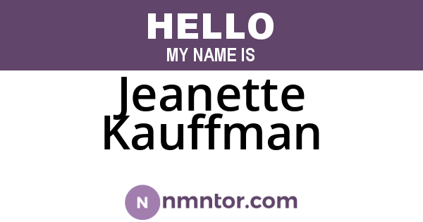 Jeanette Kauffman