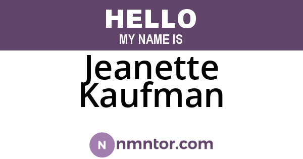 Jeanette Kaufman