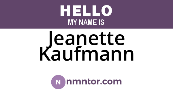 Jeanette Kaufmann
