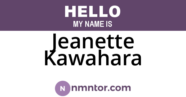 Jeanette Kawahara