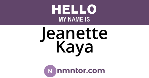 Jeanette Kaya