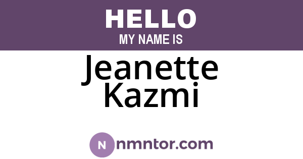 Jeanette Kazmi