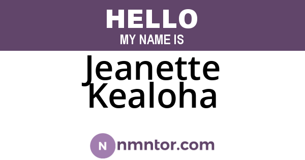 Jeanette Kealoha