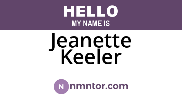 Jeanette Keeler