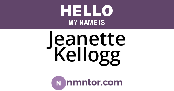 Jeanette Kellogg