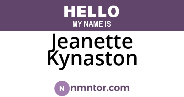Jeanette Kynaston