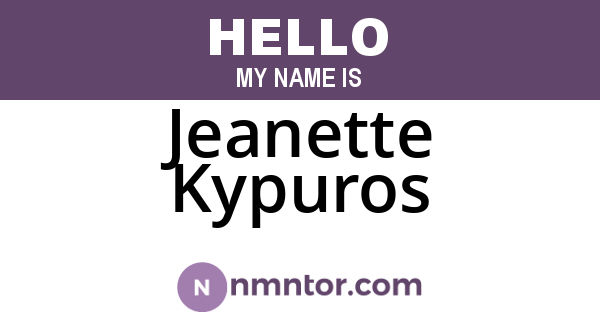 Jeanette Kypuros