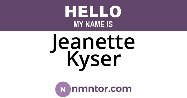 Jeanette Kyser