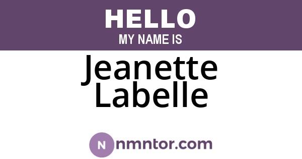 Jeanette Labelle