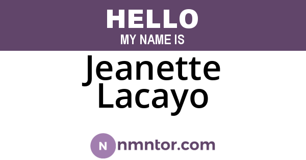 Jeanette Lacayo