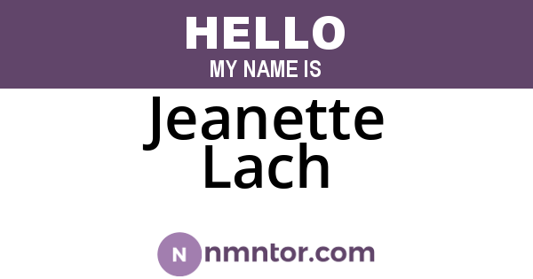 Jeanette Lach