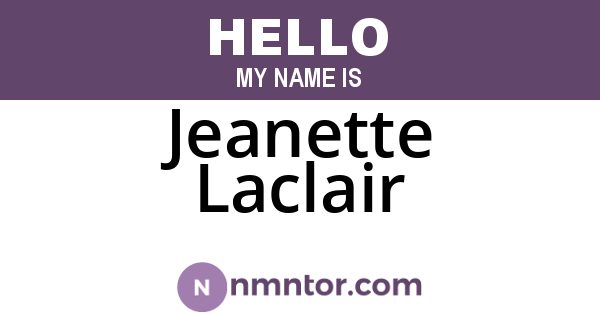 Jeanette Laclair