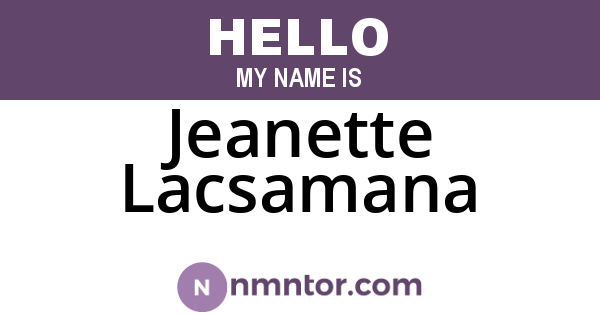 Jeanette Lacsamana